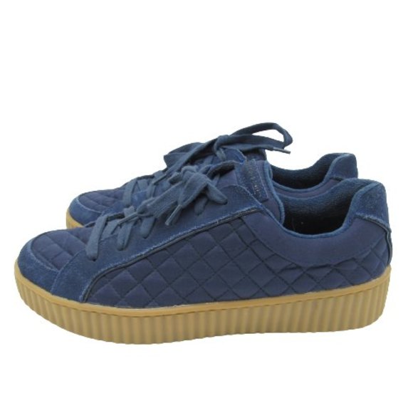 Skechers Womens Size 9.5 Mila Creeper 73683 Navy Lace Up Low Top Sneaker Shoes - Picture 1 of 9